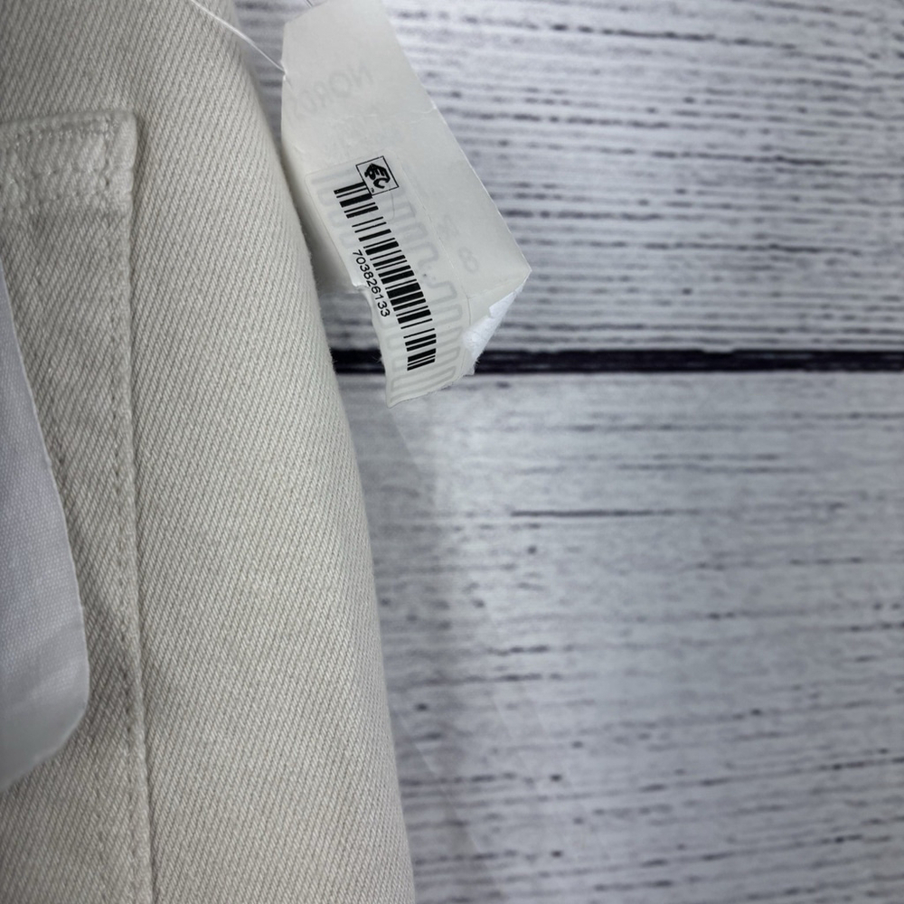 Good American Good Classic Jeans Size 8 Bone Color High Rise, Straight Leg Denim - Picture 7 of 11